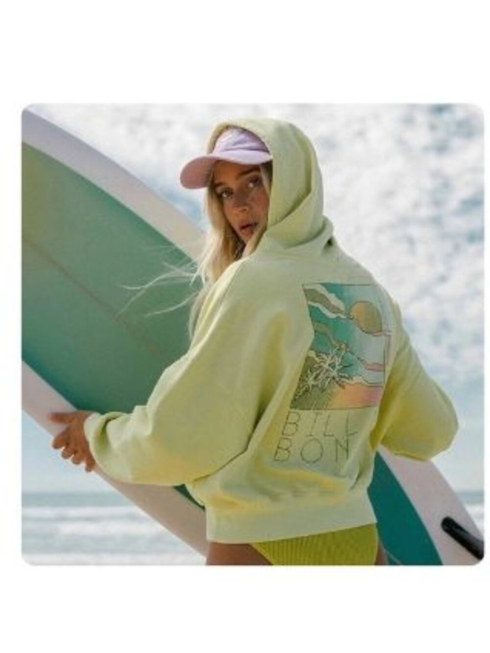 Billabong Size Large Women’s All-Time Fleece Hooded Pullover Sweatshirt, New